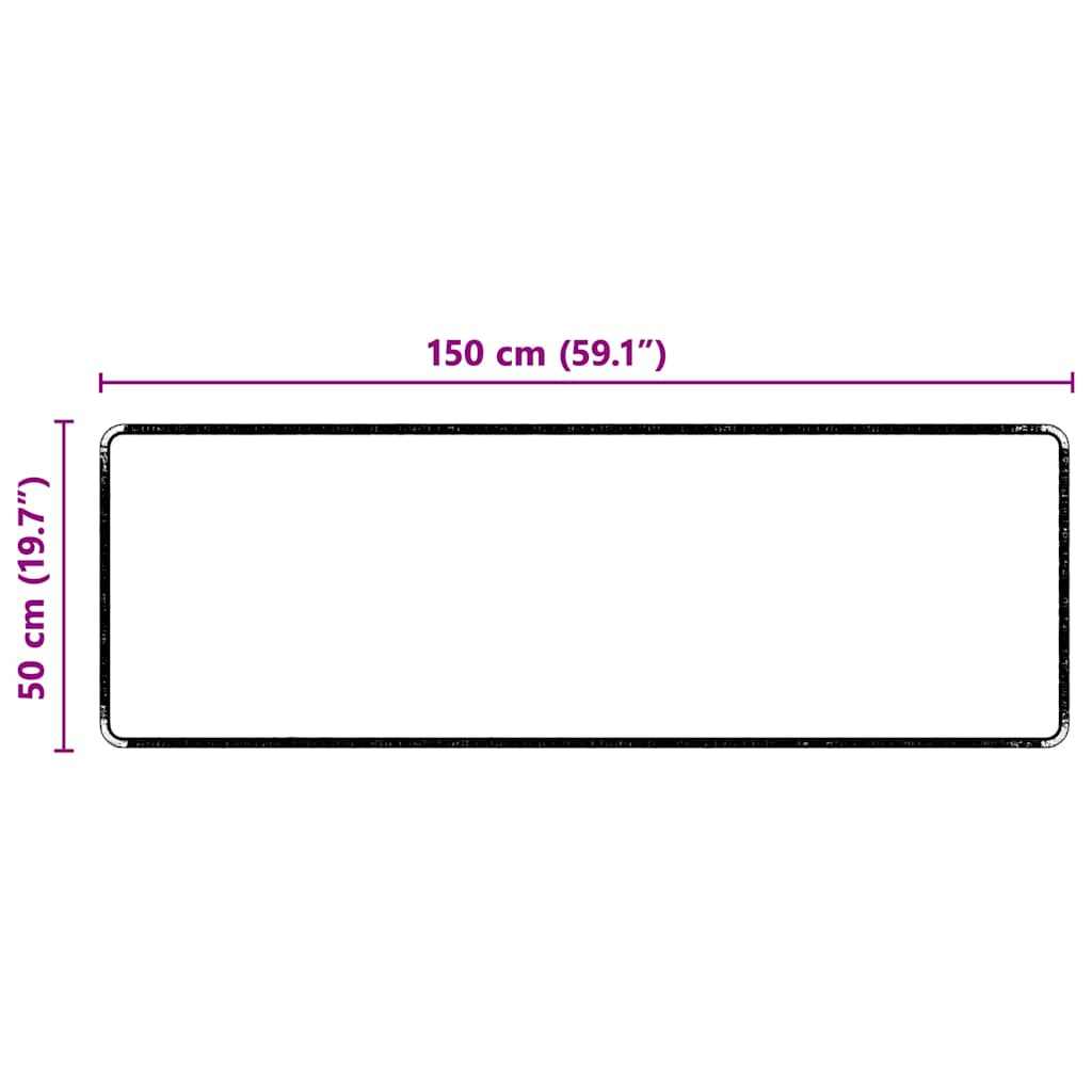 Teppichläufer Grau 50 x 150 cm 100% Polypropylen Tuft