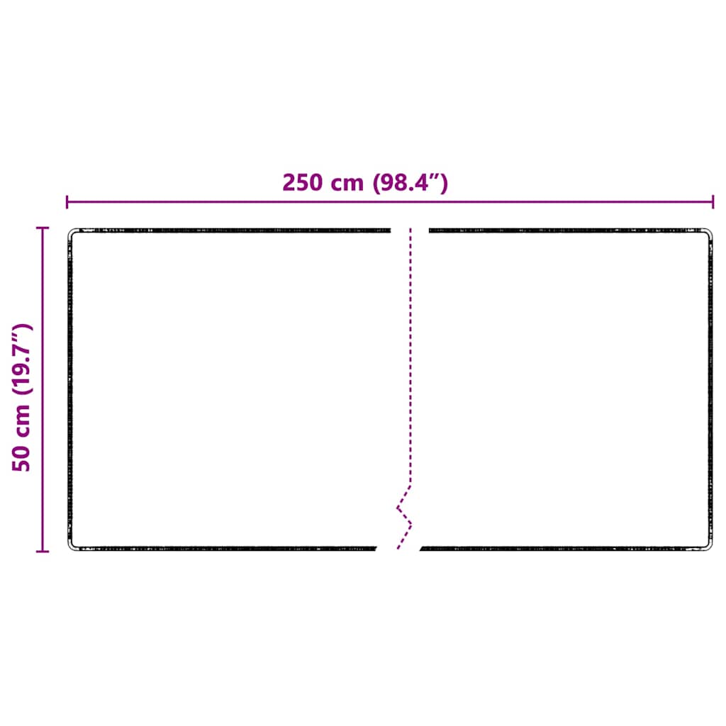 Teppichläufer Grau 50 x 250 cm 100% Polypropylen Tuft