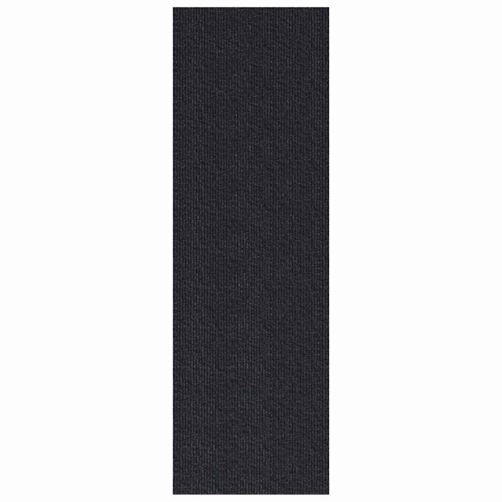 Teppichläufer Anthrazit 80 x 250 cm Stoff