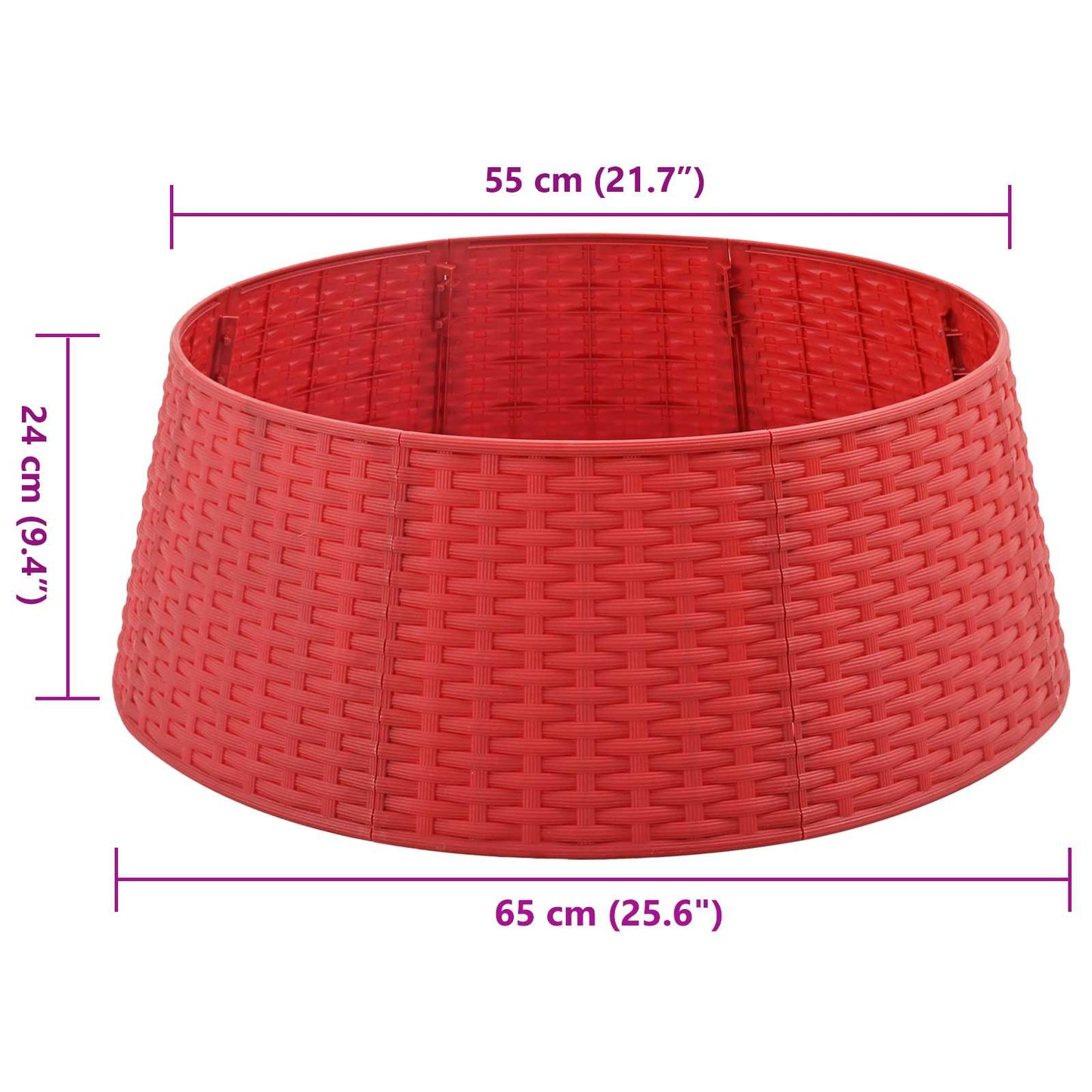 Weihnachtsbaumrock Rot Ø 65 x 24 cm Kunststoff