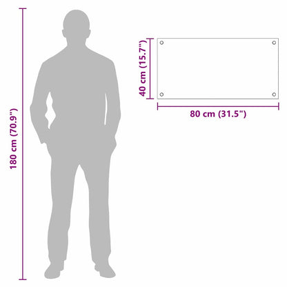 Küchenrückwand Weiß 80 x 40 cm Gehärtetes Glas