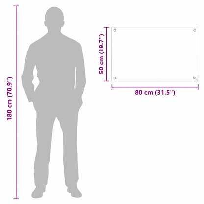 Küchenrückwand Weiß 80 x 50 cm Gehärtetes Glas