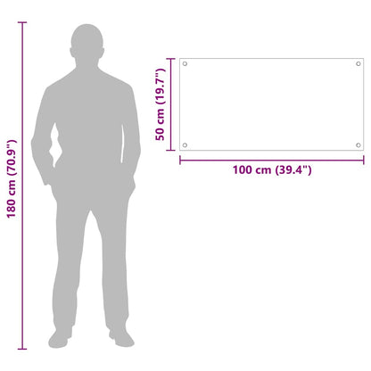 Küchenrückwand Weiß 100 x 50 cm Gehärtetes Glas
