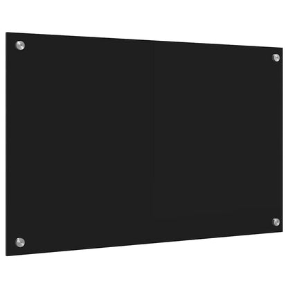Küchenrückwand Schwarz 80 x 50 cm Gehärtetes Glas