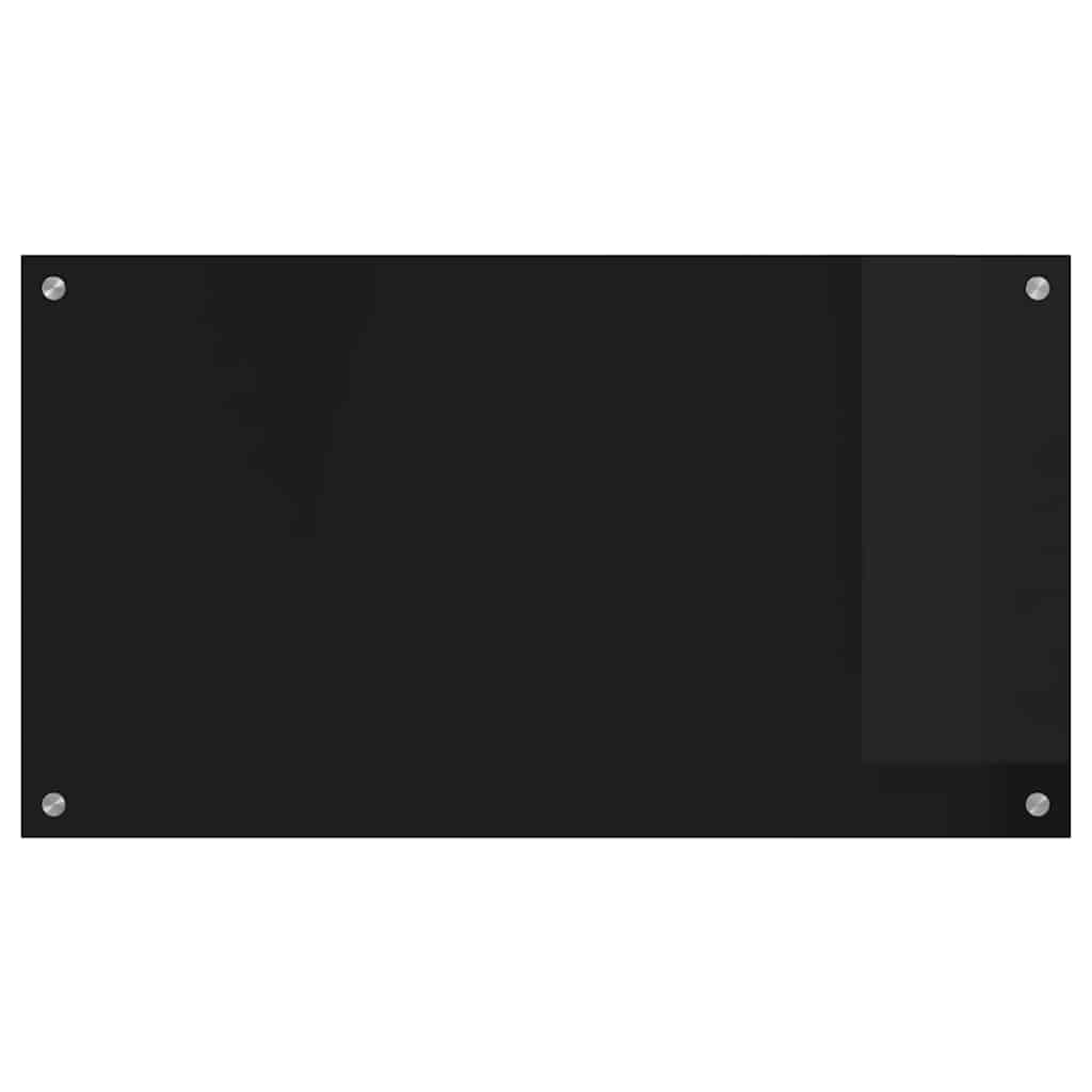 Küchenrückwand Schwarz 90 x 50 cm Gehärtetes Glas