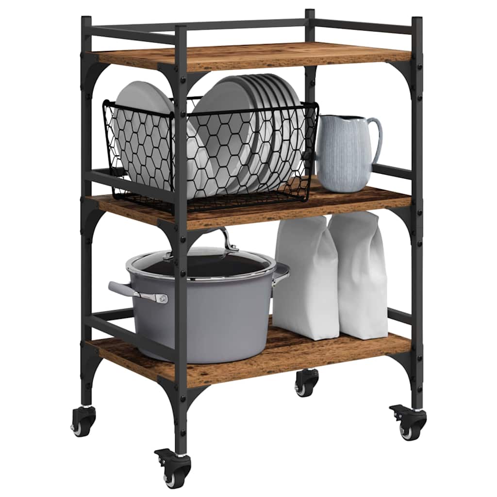 Küchentrolley Altholz 50 x 35 x 75,5 cm Holzwerkstoff