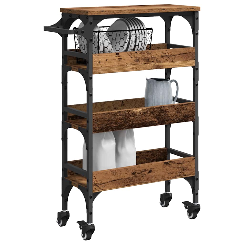Küchentrolley Altholz 53 x 20 x 76 cm Holzwerkstoff