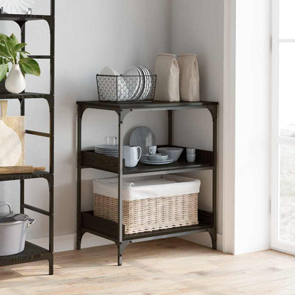 Küchentrolley Schwarz Eichen-Optik 60 x 41 x 80,5 cm