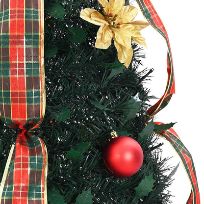 Albero di Natale artificiale con 50 LED, verde, 120 cm, PVC