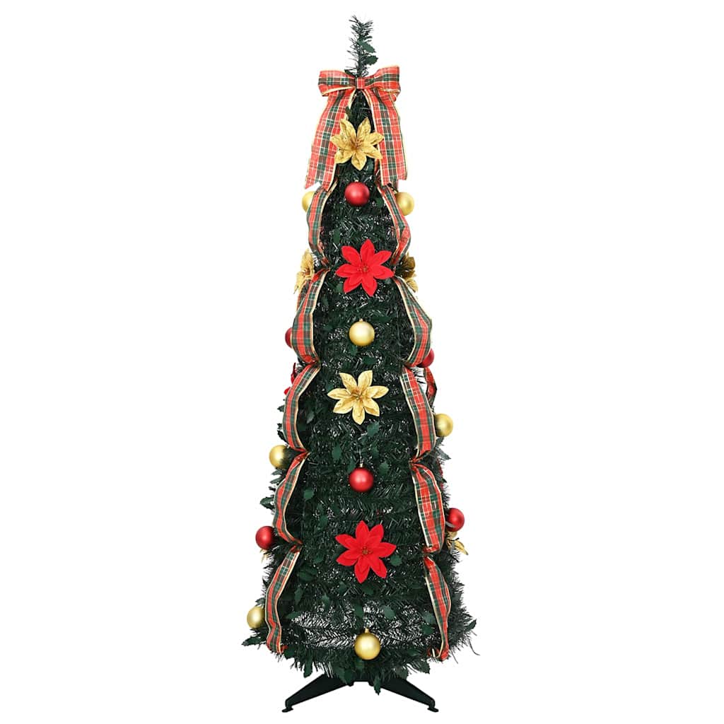 Albero di Natale artificiale con 100 LED, verde, 150 cm, PVC