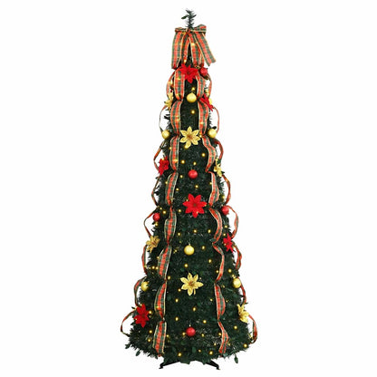 Albero di Natale artificiale con 200 LED, verde, 210 cm, PVC
