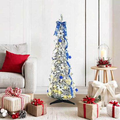Albero di Natale artificiale con 50 LED, verde, 120 cm, PVC