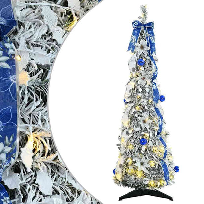 Künstlicher Weihnachtsbaum mit 50 LEDs Weiß 120 cm PVC