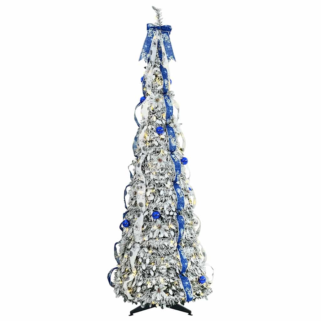 Albero di Natale artificiale con 150 LED, verde, 180 cm, PVC