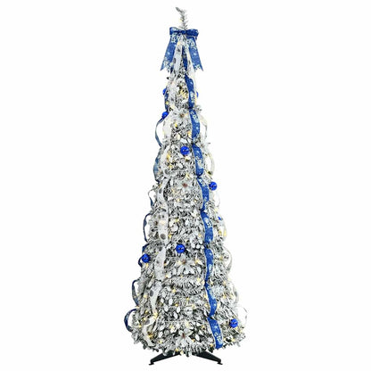Albero di Natale artificiale con 150 LED, verde, 180 cm, PVC