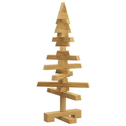 Albero di Natale in legno con supporto, marrone, 60 cm, legno di pino massiccio