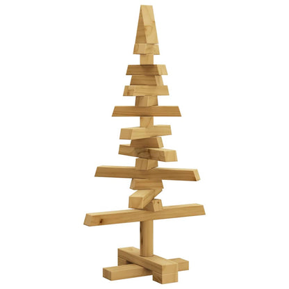 Albero di Natale in legno con supporto, marrone, 60 cm, legno di pino massiccio
