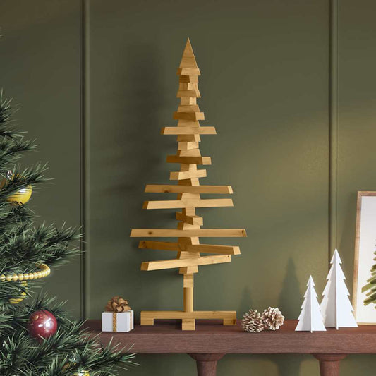 Holz Weihnachtsbaum mit Ständer Braun 90 cm Massivholz Kiefer