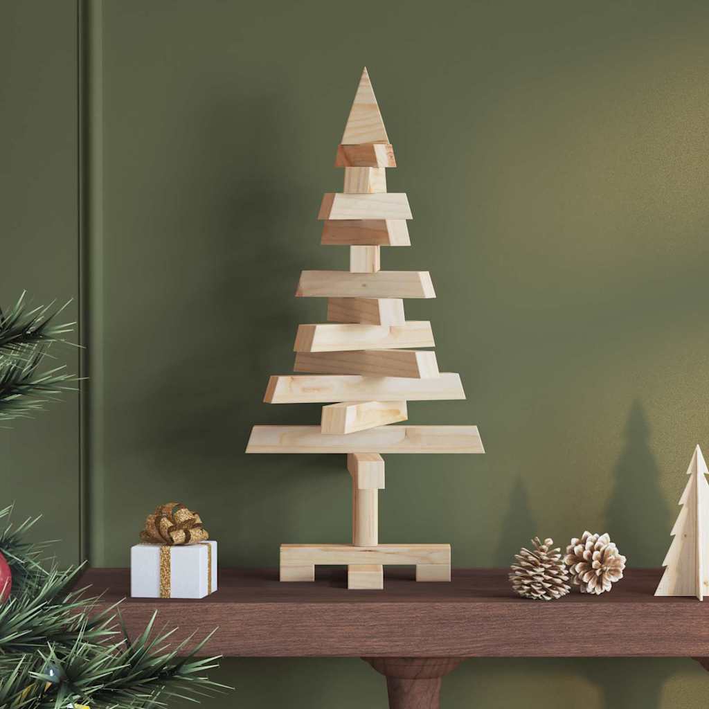 Alberi di Natale con supporto, naturali, 60 cm, legno di pino massiccio