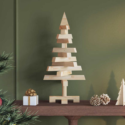 Alberi di Natale con supporto, naturali, 60 cm, legno di pino massiccio