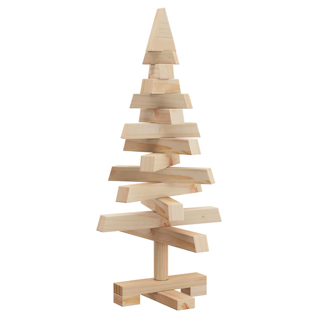 Alberi di Natale con supporto, naturali, 60 cm, legno di pino massiccio