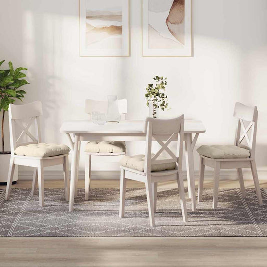 Cuscini per seduta, 4 pezzi, crema, 45 x 45 cm, tessuto a coste