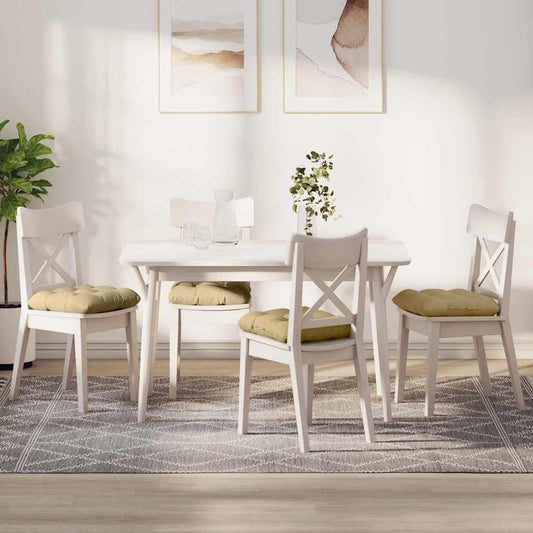 Cuscini per seduta, 4 pezzi, grigio-verde, 45 x 45 cm, tessuto a coste