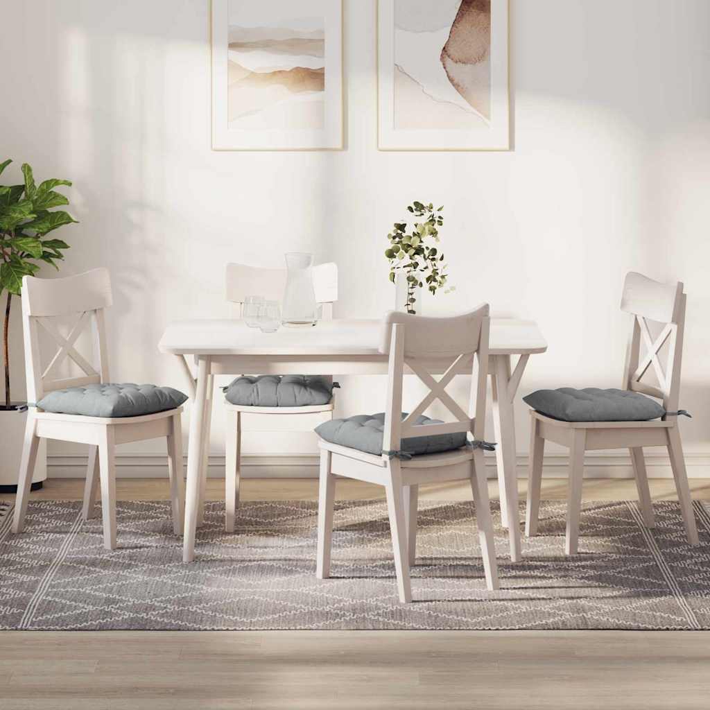 Cuscini per seduta, 4 pezzi, grigio chiaro, 40 x 40 x 6 cm, tessuto