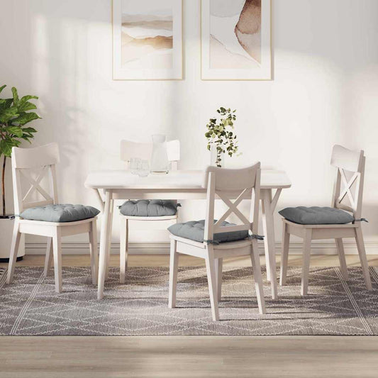 Cuscini per seduta, 4 pezzi, grigio chiaro, 40 x 40 x 6 cm, tessuto