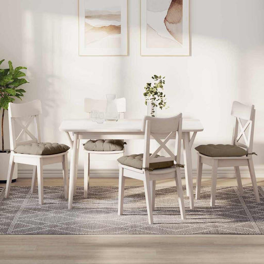 Cuscini per seduta, 4 pezzi, tortora, 40 x 40 x 6 cm, microfibra