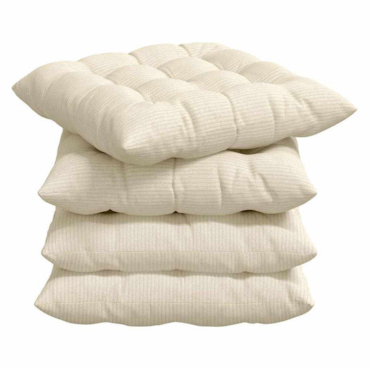 Sitzkissen 4 pcs Creme 40 x 40 x 6 cm Cordstoff