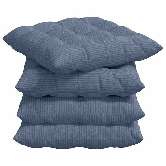 Sitzkissen 4 pcs Blau 40 x 40 x 6 cm Cordstoff
