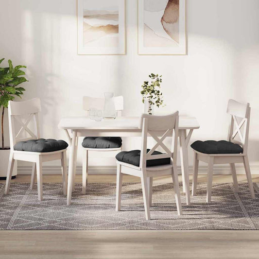 Cuscini per seduta, 4 pezzi, grigio scuro, 45 x 45 cm, tessuto a coste