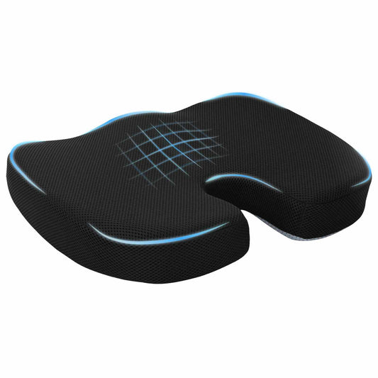 Sitzkissen Einfarbig Schwarz 47 x 36,5 x 8 cm Viscoschaum