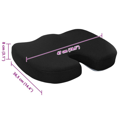 Sitzkissen Einfarbig Schwarz 47 x 36,5 x 8 cm Viscoschaum