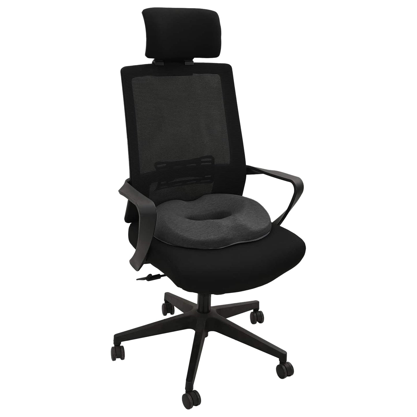 Sitzkissen Einfarbig Dunkelgrau 42 x 36,5 x 8 cm Viscoschaum