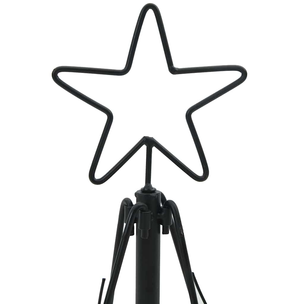 Albero di Natale a pigna con supporto nero 60 cm in acciaio