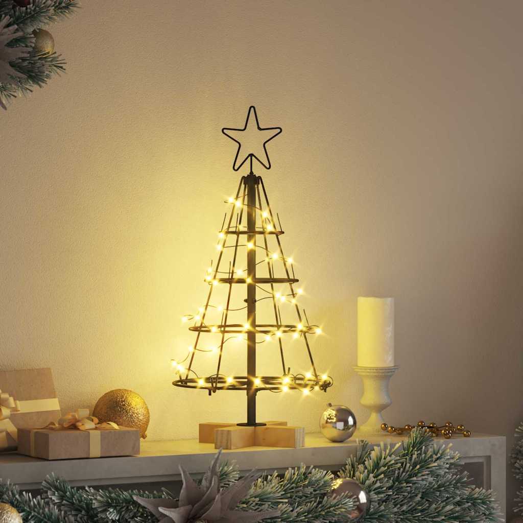 Albero di Natale a pigna con supporto nero 60 cm in acciaio
