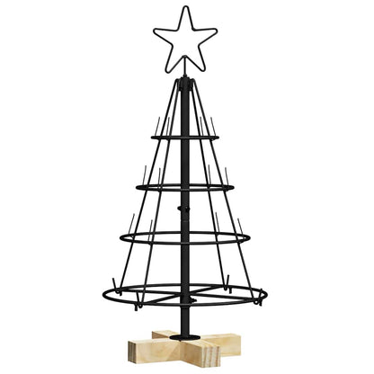 Albero di Natale a pigna con supporto nero 60 cm in acciaio
