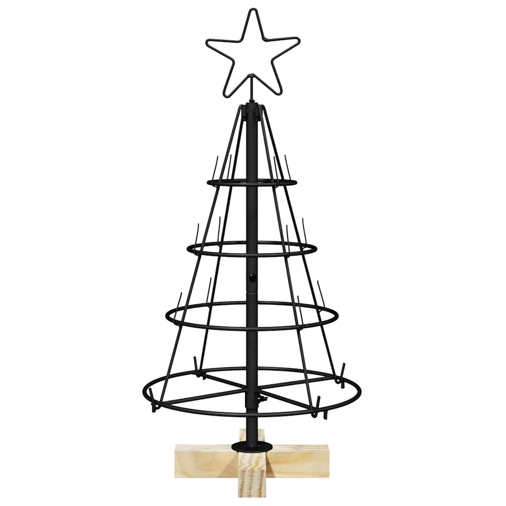 Albero di Natale a pigna con supporto nero 60 cm in acciaio