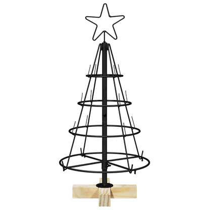 Albero di Natale a pigna con supporto nero 60 cm in acciaio