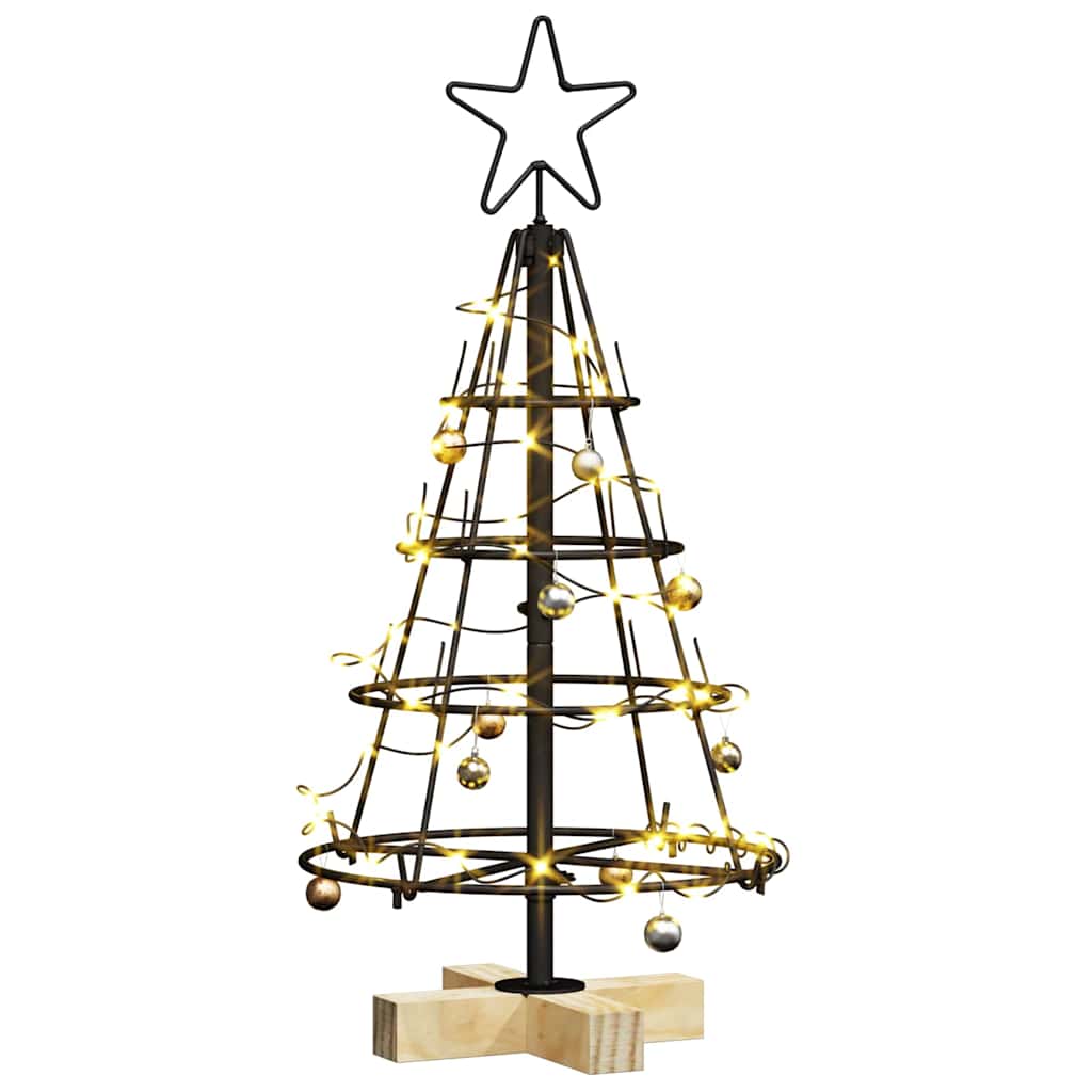 Albero di Natale a pigna con supporto nero 60 cm in acciaio