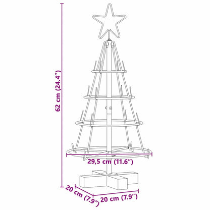 Albero di Natale a pigna con supporto nero 60 cm in acciaio