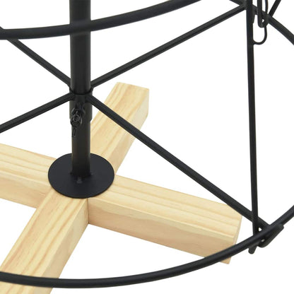 Albero di Natale a pigne con supporto, nero, 90 cm, acciaio