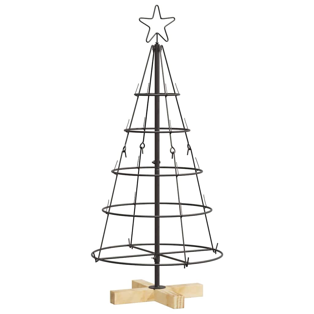 Albero di Natale a pigne con supporto, nero, 90 cm, acciaio