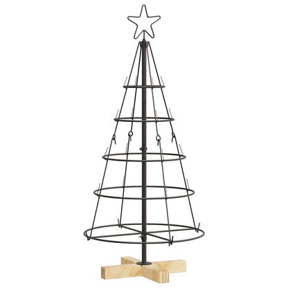 Albero di Natale a pigne con supporto, nero, 90 cm, acciaio