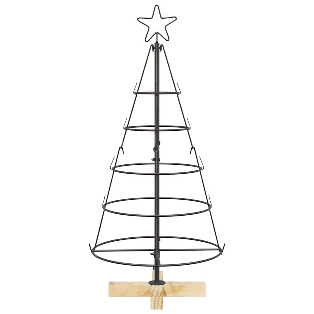Albero di Natale a pigne con supporto, nero, 90 cm, acciaio