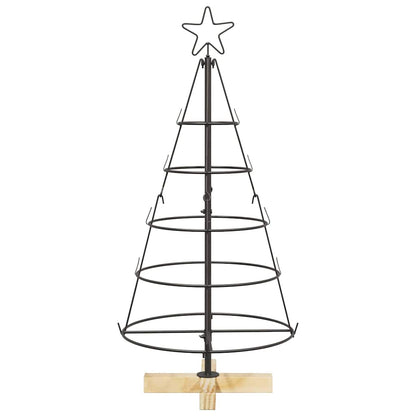 Albero di Natale a pigne con supporto, nero, 90 cm, acciaio