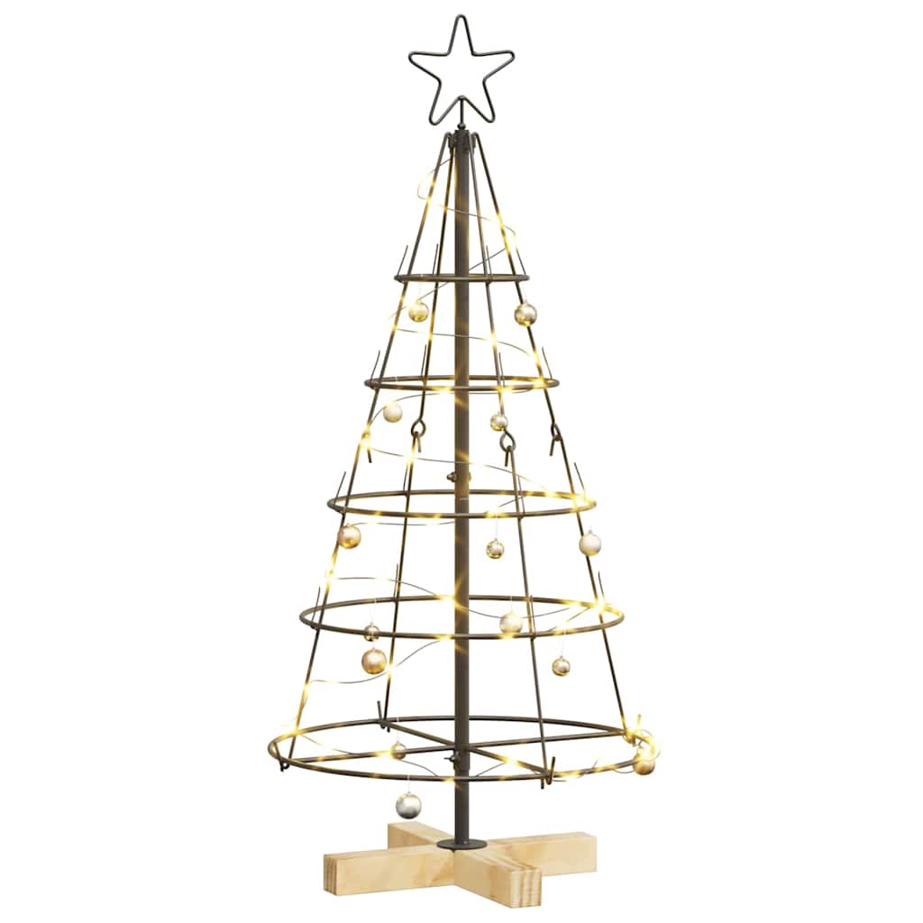 Albero di Natale a pigne con supporto, nero, 90 cm, acciaio