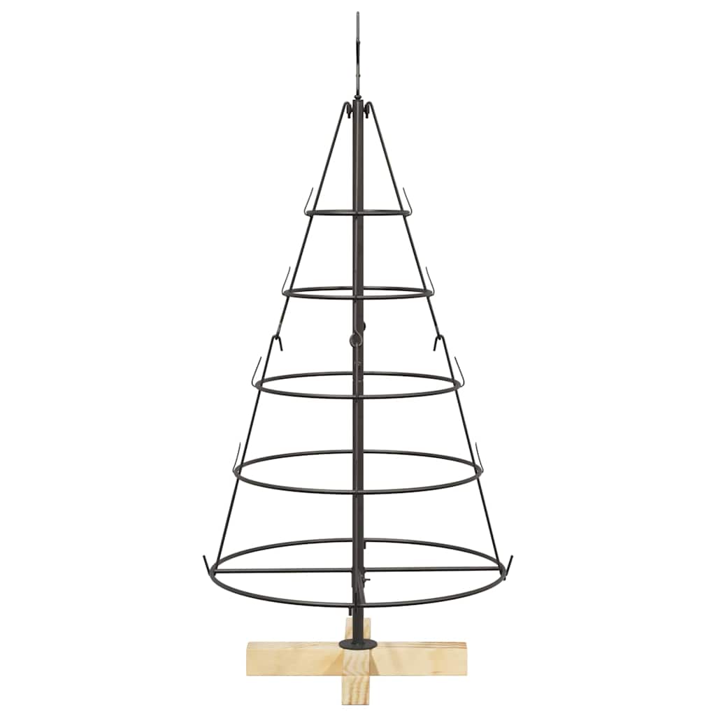 Albero di Natale a pigne con supporto, nero, 90 cm, acciaio